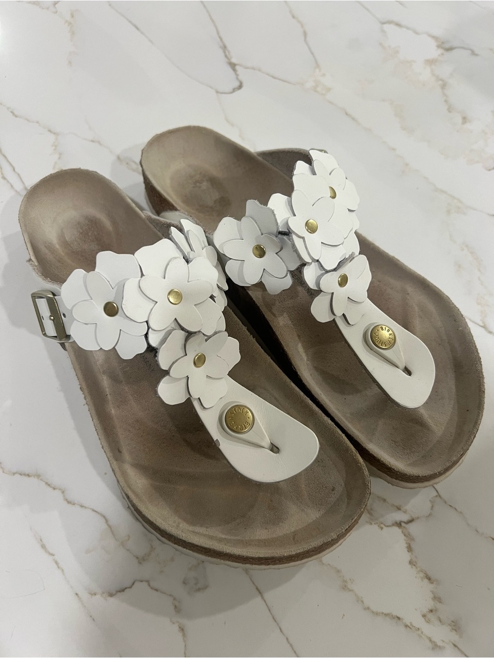 Birkenstock floral thong slides